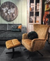 hocker / voetenbankje velvet gold
